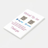Virtuelles Trinkgeldglas QR-Code Geldspende PayPal Post-it Klebezettel (angewinkelt)