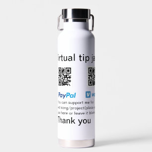 Virtuelles Trinkgeldglas QR-Code Geldspende PayPal Trinkflasche