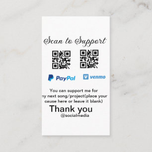 Virtuelles Trinkgeldglas QR-Code Geldspende PayPal Visitenkarte