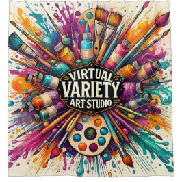 Virtuelles vielfältiges Atelier – Kreativer Farbsp Duschvorhang