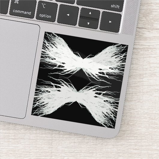 Virtues Abstract White Wings Alcohol Ink Art Aufkleber (Detail)