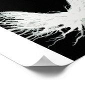 Virtues Abstract White Wings Alcohol Ink Art Poster (Ecke)