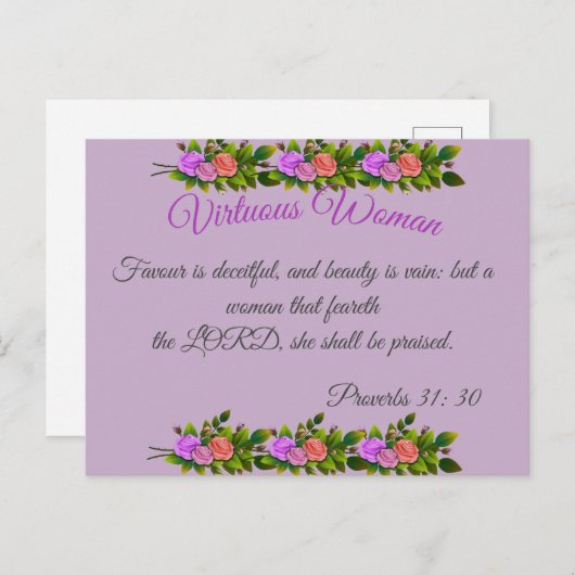 Virtuose Frau Postkarte (Vorne/Hinten)