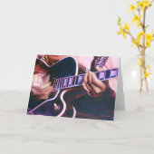 "Virtuoso" Gitarrenspieler Wasserfarbe Karte (Gelbe Blume)