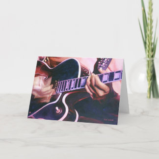 "Virtuoso" Gitarrenspieler Wasserfarbe Karte