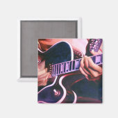 "Virtuoso" Gitarrenspieler Wasserfarbe Magnet (Vorderseite/Rückseite)