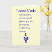 Virtuous danke, ein lustiges Dankeschön Gedicht Karte (Gelbe Blume)