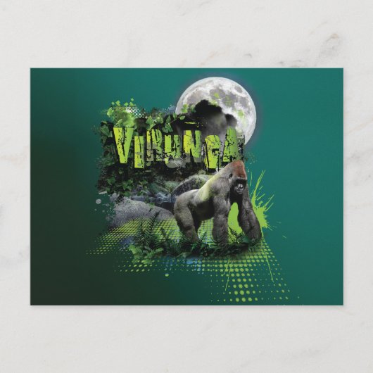 Virunga Mountain Gorilla Postkarte (Vorderseite)