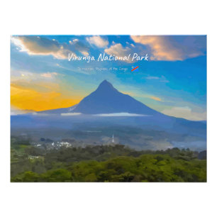 Virunga-Nationalpark, DR Kongo - Vulkan Fotodruck