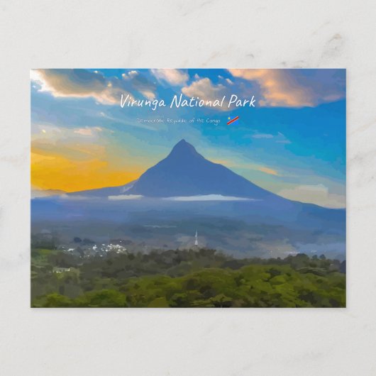 Virunga-Nationalpark, DR Kongo - Vulkan Postkarte (Vorderseite)