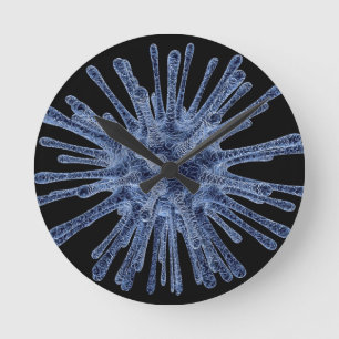 Virus angesteckte Zelle Runde Wanduhr