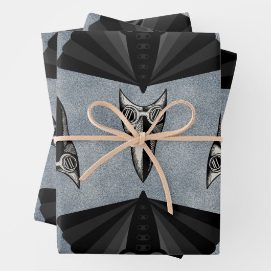 Virus-geplagter Pestarzt Geschenkpapier Set (Beispiel)