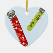 Virus mit zwei Reagenzglas-roten Blutkörperchen Keramik Ornament (Vorne)