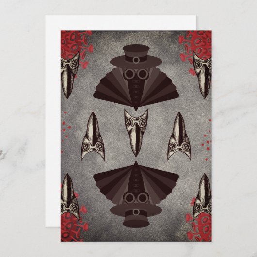 Virus-plagued Plague Doctor Einladung (Vorne/Hinten)