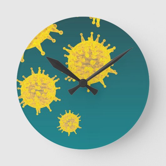Virus Runde Wanduhr (Vorderseite)