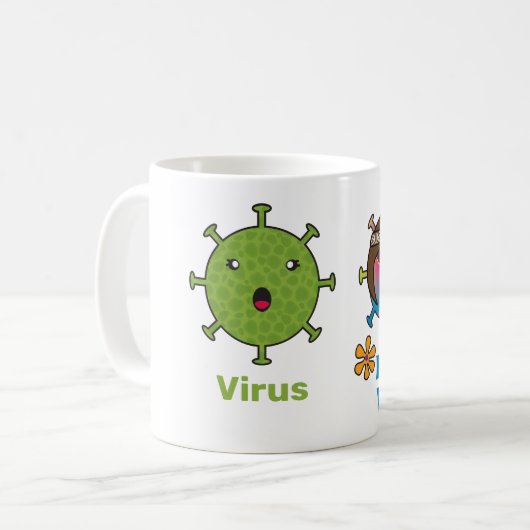Virus und Retro Virus Funny Kaffeetasse (Vorderseite Links)