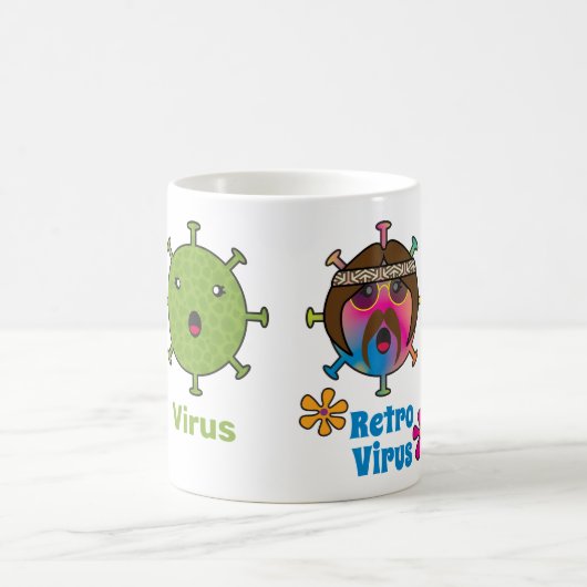 Virus und Retro Virus Funny Kaffeetasse (Mittel)