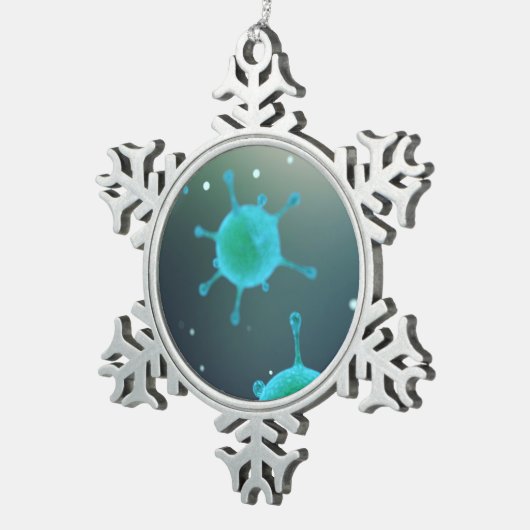 Virus vergrößert schneeflocken Zinn-Ornament (Rechts)