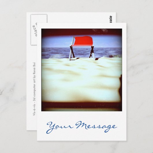 Vis-à-vis Custom 3D Computer Art Postkarte (Vorne/Hinten)