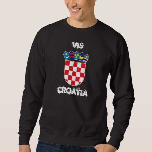 Vis, Kroatien mit Wappen Sweatshirt (Vorderseite)