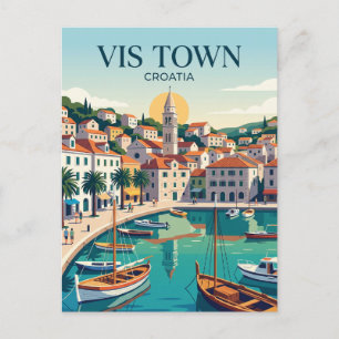 Vis Stadt Kroatien Postkarte