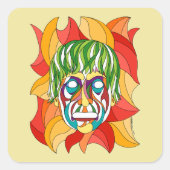 Visage Grimace Quadratischer Aufkleber (Vorderseite)