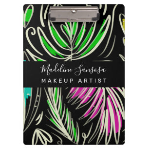 Visagist Bright Jungle Doodles Schwarz Klemmbrett
