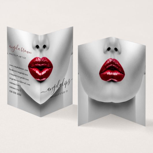 Visagist Foto Lippenstift Gloss Visitenkarten (Innenseite und Außenseite)