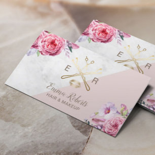 Visagist Friseur Elegantes Florales Salon Visitenkarte
