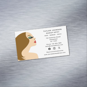 Visagist Friseur Kosmetikerin Social Media Magnetische Visitenkarte
