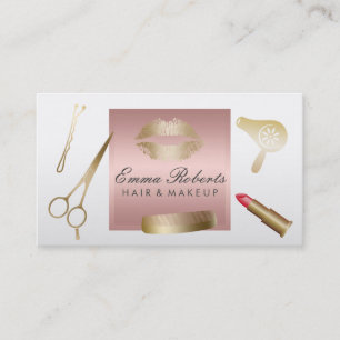 Visagist Friseur Rose Gold Box Salon Visitenkarte