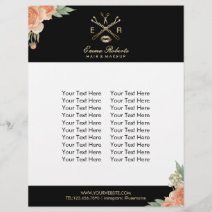 Visagist & Hairstylist Vintage Floral Salon Flyer