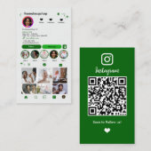 Visagist Instagram Grün | QR Code Visitenkarte (Vorne/Hinten)