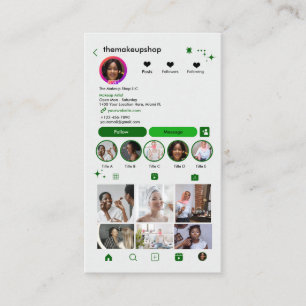 Visagist Instagram Grün QR Code Visitenkarte