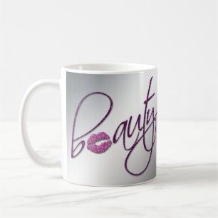 Visagist Kaffee Tasse Kosmetikerin Rosa Lippen