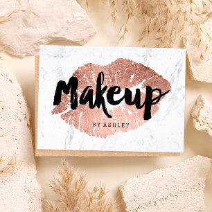 Visagist Lippen Rose Gold Typografie Marmor Flyer