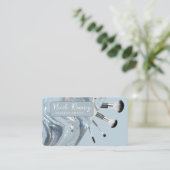 Visagist Marmor & Glitter Visitenkarte (Stehend Vorderseite)