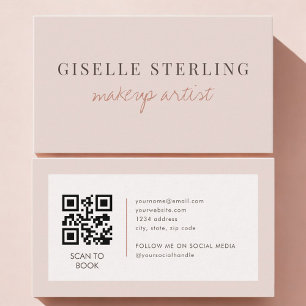 Visagist QR-Code Blush Rosa  Visitenkarte