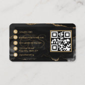Visagist QR-Code Schwarz Gold Visitenkarte (Rückseite)