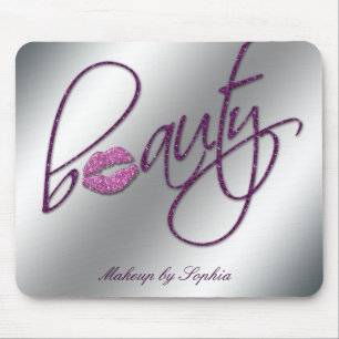 Visagist Salon Kosmetik Rosa Lippen Glitter Mousepad