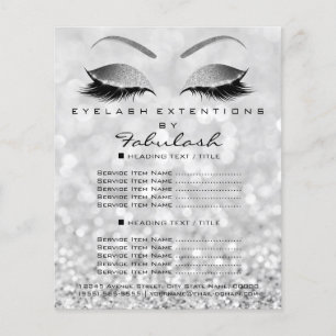Visagist Schönheitssalon Glitter Flyer Grau Silb