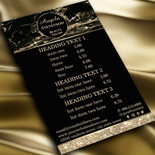 Visagist Schwarzgold-Marmor-Flyer Flyer