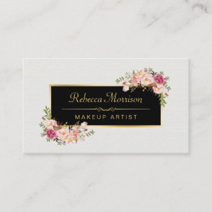 Visagist Stylische Vintage-Blumen-Boutique Visitenkarte