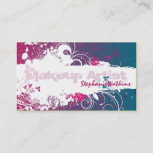 Visagisten Visitenkarte Grunge Splatter Pink