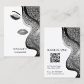 Visagisten Visitenkarte mit Glitter-Effekt (Vorne/Hinten)