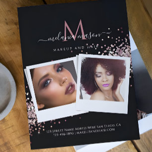 Visagistensalon Benutzerfoto Kosmetik Schwarz  Flyer