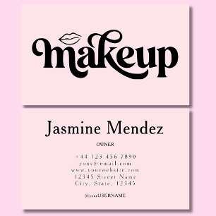 Visagistenstudio Blush Pink Professionell Chic Visitenkarte