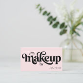 Visagistenstudio Blush Pink Professionell Chic Visitenkarte (Stehend Vorderseite)