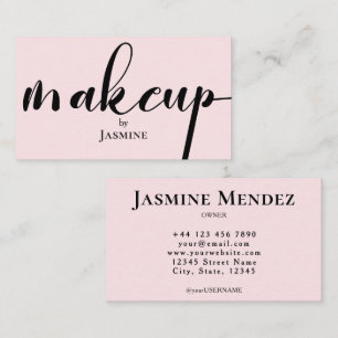 Visagistenstudio Blush Pink Professionell Chic Visitenkarte