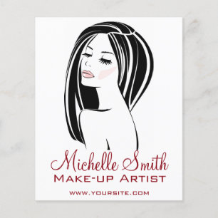 Visagistin Frau Gesicht lange Wimpern Branding Flyer